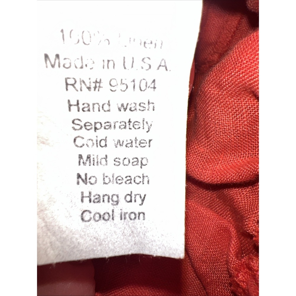 Bodil ORANGE 100% Linen Skirt SIZE SMALL MADE IN THE USA - Picture 7 of 7